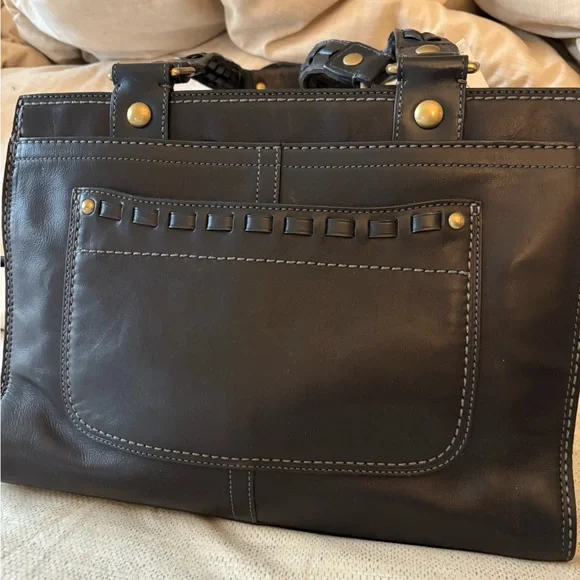 バッグ COACH Vintage Leather Black Shoulder Bag COACH Vintage Janice Ricardi-Desantos Legacy Crossbody Bag Purse